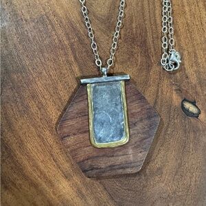 Silpada Wood .925 brass Pendant Necklace 30 “ .925 chain
